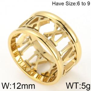 Stainless Steel Gold-plating Ring - KR48896-K