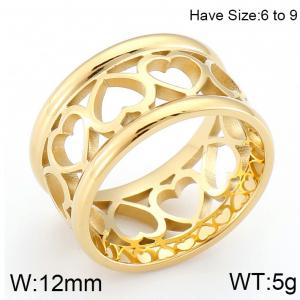 Stainless Steel Gold-plating Ring - KR48927-K