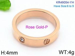 Stainless Steel Stone&Crystal Ring - KR49054-YH