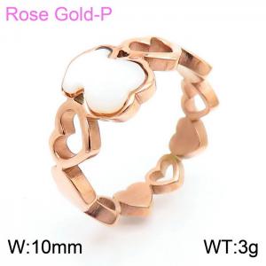 Stainless Steel Rose Gold-plating Ring - KR49140-GC