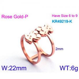 Stainless Steel Rose Gold-plating Ring - KR49219-K