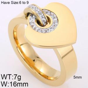 Fashion diamond heart ring Valentine's Day gift Women's ring - KR49221-K