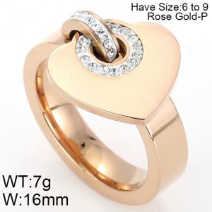 Fashion diamond heart ring Valentine's Day gift Women's ring - KR49222-K