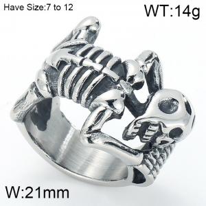 Stainless Skull Ring - KR49225-K