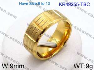 Stainless Steel Gold-plating Ring - KR49255-TBC