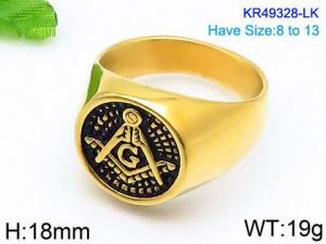 Stainless Steel Gold-plating Ring - KR49328-LK
