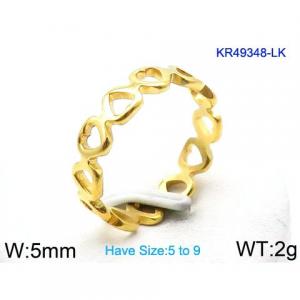 Stainless Steel Gold-plating Ring - KR49348-LK