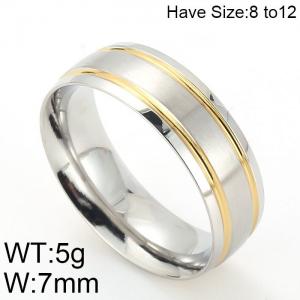 Stainless Steel Gold-plating Ring - KR49516-K