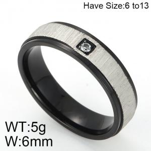 Stainless Steel Stone&Crystal Ring - KR49522-K