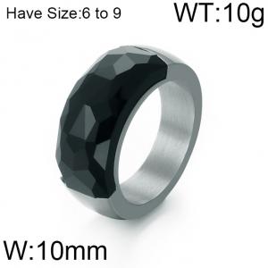 Stainless Steel Stone&Crystal Ring - KR50110-K