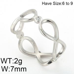 Stainless Steel Stone&Crystal Ring - KR50115-K