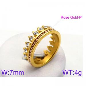 Stainless Steel Stone&Crystal Ring - KR50150-GC