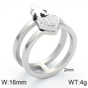 Stainless Steel Stone&Crystal Ring - KR50157-GC