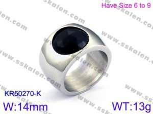 Stainless Steel Stone&Crystal Ring - KR50270-K