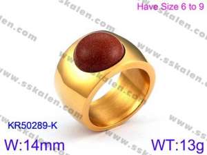 Stainless Steel Stone&Crystal Ring - KR50289-K