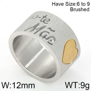 Stainless Steel Gold-plating Ring（ Mother's Day） - KR50300-K