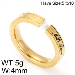 Stainless Steel Stone&Crystal Ring - KR50308-K