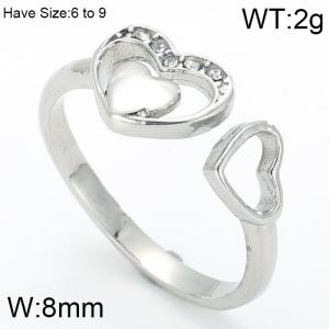 Stainless Steel Stone&Crystal Ring - KR50358-K