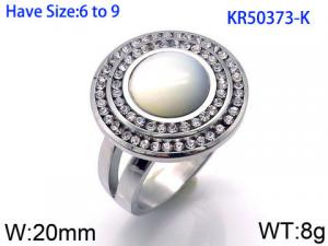 Stainless Steel Stone&Crystal Ring - KR50373-K