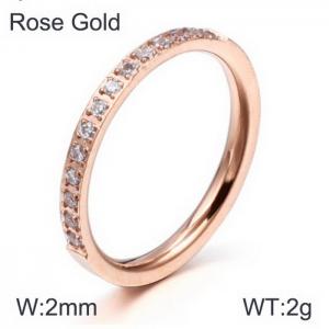 Stainless Steel Stone&Crystal Ring - KR50388-GC