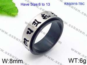 Stainless Steel Black-plating Ring - KR50916-TBC