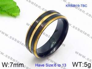Stainless Steel Black-plating Ring - KR50919-TBC