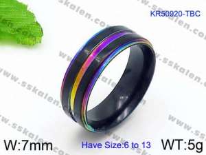 Stainless Steel Black-plating Ring - KR50920-TBC