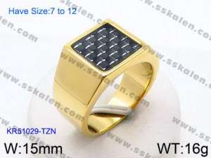 Stainless Steel Gold-plating Ring - KR51029-TZN