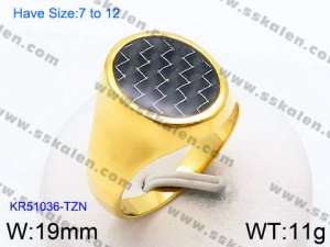 Stainless Steel Gold-plating Ring - KR51036-TZN