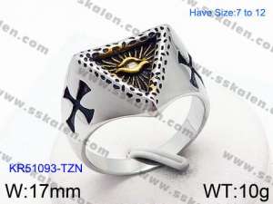 Stainless Steel Gold-plating Ring - KR51093-TZN