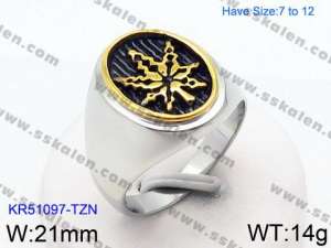 Stainless Steel Gold-plating Ring - KR51097-TZN