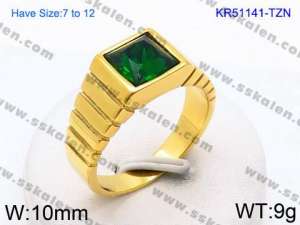 Stainless Steel Stone&Crystal Ring - KR51141-TZN