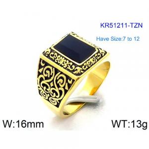 Stainless Steel Stone&Crystal Ring - KR51211-TZN