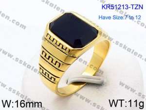 Stainless Steel Stone&Crystal Ring - KR51213-TZN