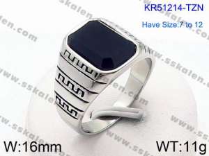 Stainless Steel Stone&Crystal Ring - KR51214-TZN