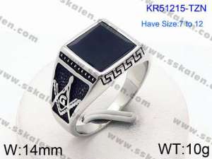 Stainless Steel Stone&Crystal Ring - KR51215-TZN