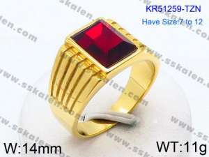 Stainless Steel Stone&Crystal Ring - KR51259-TZN