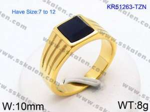 Stainless Steel Stone&Crystal Ring - KR51263-TZN