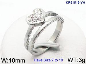 Stainless Steel Stone&Crystal Ring - KR51519-YH