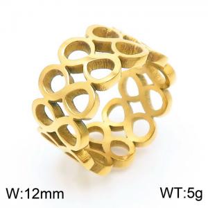 Stainless Steel Gold-plating Ring - KR51576-K