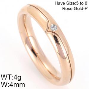 Stainless Steel Stone&Crystal Ring - KR51587-K