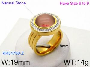 Stainless Steel Stone&Crystal Ring - KR51750-Z