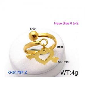 Stainless Steel Gold-plating Ring - KR51787-Z