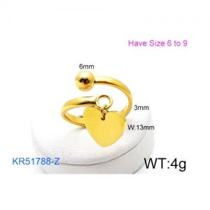Stainless Steel Gold-plating Ring - KR51788-Z