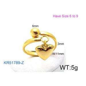 Stainless Steel Gold-plating Ring - KR51789-Z