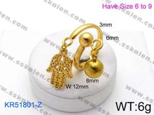 Stainless Steel Gold-plating Ring - KR51801-Z
