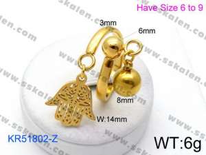 Stainless Steel Gold-plating Ring - KR51802-Z