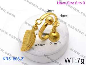 Stainless Steel Gold-plating Ring - KR51803-Z