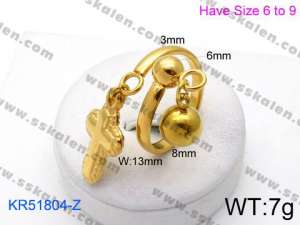 Stainless Steel Gold-plating Ring - KR51804-Z