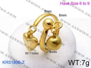 Stainless Steel Gold-plating Ring - KR51806-Z